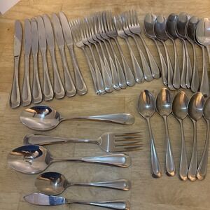 Oneida SAND DUNE Stainless Flatware  Lot of 35 Pieces Hostess Set Replacement